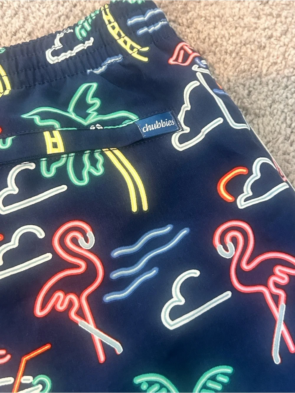 Chubbies The Neon Lights Stretch Swim Trunks 2XL 5.5 inseam
